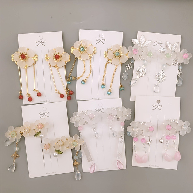 1 Pair Chinese Style Simple Beautiful Flower Tassel Duckbill Clip Fashion Sweet Girl Children Tang Costume Headdress Hairpins
1 Pair Chinese Style Simple Beautiful Flower Tassel Duckbill Clip Fashion Sweet Girl Children Tang Costume Headdress Hairpins