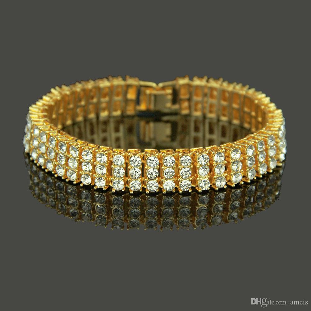 Bling iced out chains Bracelet for Men and women diamond tennis bracelet iced out cuban link chains hip hop bling chains jewelry men