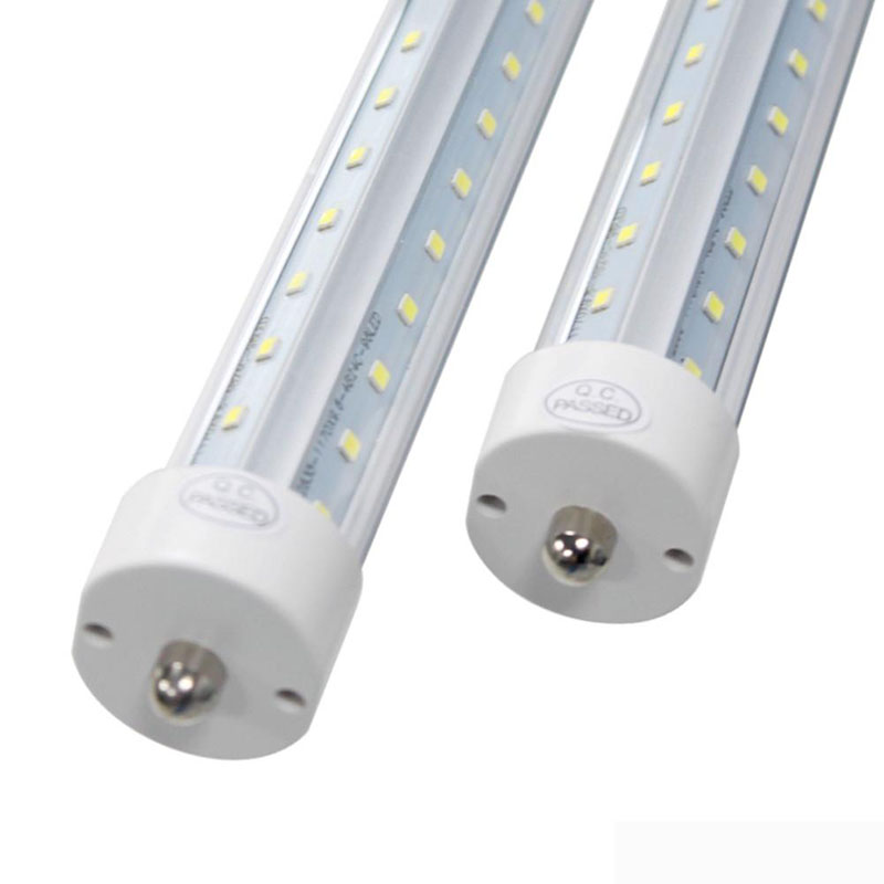 T8 8FT LED Tube Light 72w Single Pin FA8 Lamps 6000K Cold White Fluorescent Bulb Replacement Clear Cover Dual-Ended Power