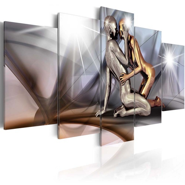 (Unframed, Only Print) Canvas Print Modern Fashion Love Nude Couple Naked Picture for Home Decoration, Gift for love