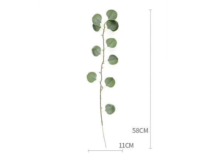 Artificial Eucalyptus Fake Leaf Plastic Eucalyptus Tree Branch Simulation Leaves for Christmas wedding decoration Flower arrangment