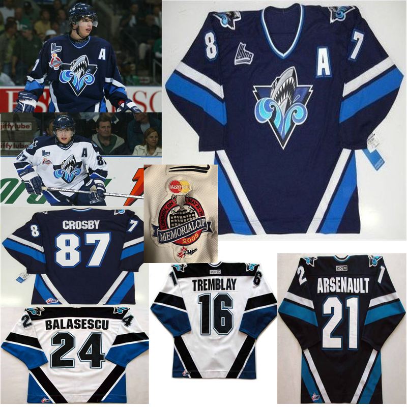 Custom Rimouski Oceanic Hockey Jerseys Womens Sidney Crosby Jerseys Alexis Lafreniere Brunet Balasescu Erick Tremblay Arsenault Stitched, Mens white with 2005 memorial cup patch
Custom Rimouski Oceanic Hockey Jerseys Womens Sidney Crosby Jerseys Alexis Lafreniere Brunet Balasescu Erick Tremblay Arsenault Stitched, Mens white with 2005 memorial cup patch