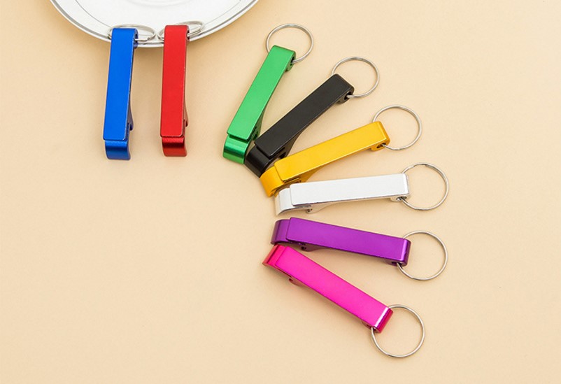 HOT sell Multifunctional bottle opener Aluminum Beer Corkscrew Keychain Custom Logo Advertising Promotion Gift Openers 11 color