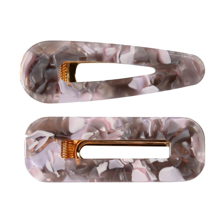 Acrylic Hair BB Clip Snap Barrette Accessories Hairpin Girls Boutique Acetic Acid Rectangle Waterdrop Hairgrip Gift package