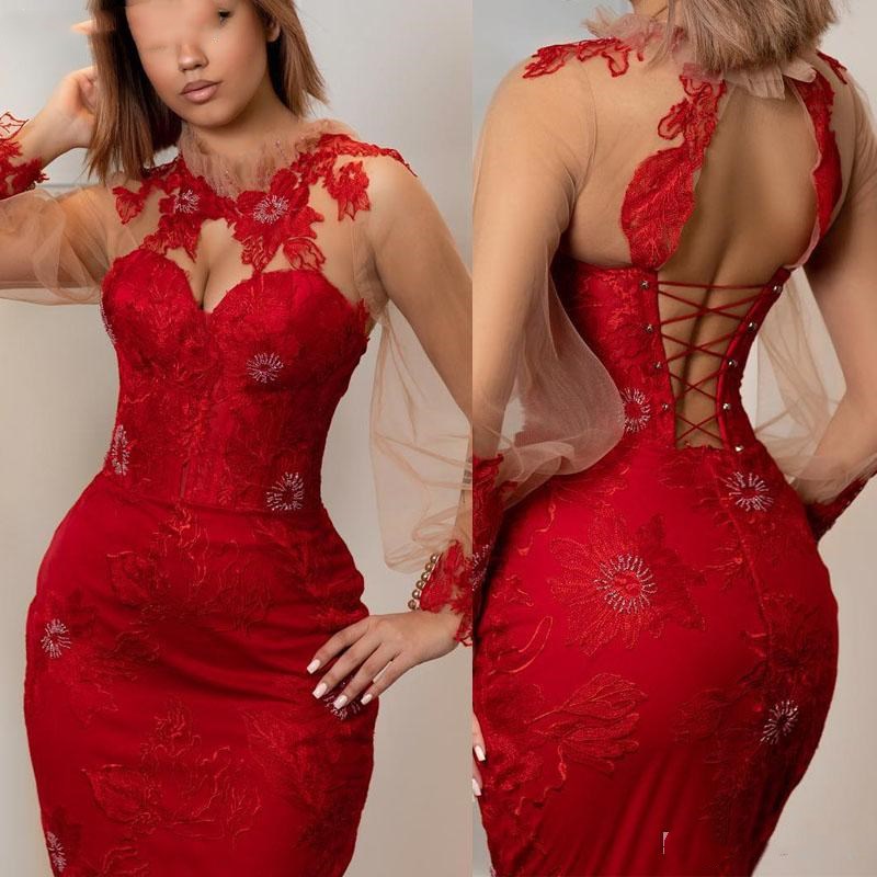 2022 Red Mermaid Evening Dresses Lace Appliques High Collar Full Sleeves Backless Long Formal Gowns robes de soirée, White
2022 Red Mermaid Evening Dresses Lace Appliques High Collar Full Sleeves Backless Long Formal Gowns robes de soirée, White