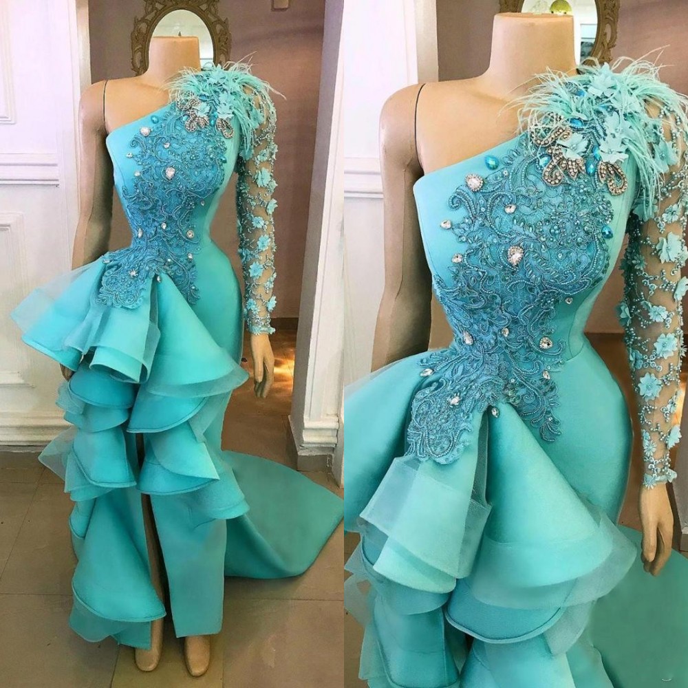 2020 Sexy Turquoise Hunter Evening Dresses Wear for Women One Shoulder Mermaid Feather Flowers Ruffles Split Formal Prom Dress Party Gowns, Pink
2020 Sexy Turquoise Hunter Evening Dresses Wear for Women One Shoulder Mermaid Feather Flowers Ruffles Split Formal Prom Dress Party Gowns, Pink
