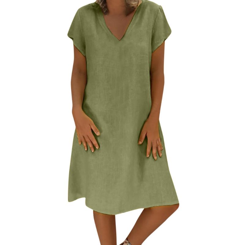 Women Dress Plus Size Dresses Womens Loose Summer Style Feminino Vestido Cotton Linen Casual Big Size Lady Dress Solid Sundress, Pink
Women Dress Plus Size Dresses Womens Loose Summer Style Feminino Vestido Cotton Linen Casual Big Size Lady Dress Solid Sundress, Pink
