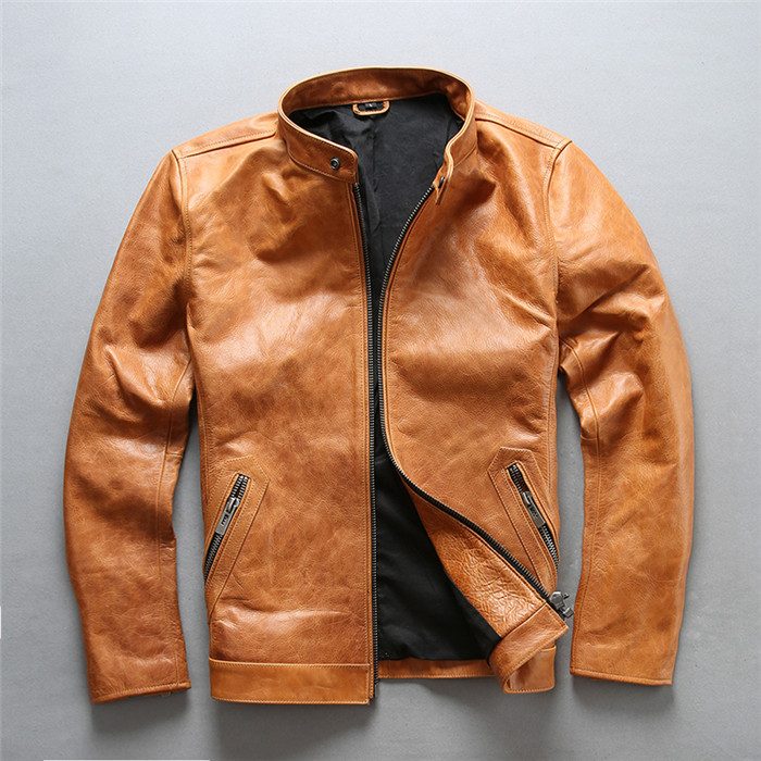 Yellow Avirexfly men genuine leather jackets spring stand collar casual business leather jacket with ykk zipper
Yellow Avirexfly men genuine leather jackets spring stand collar casual business leather jacket with ykk zipper