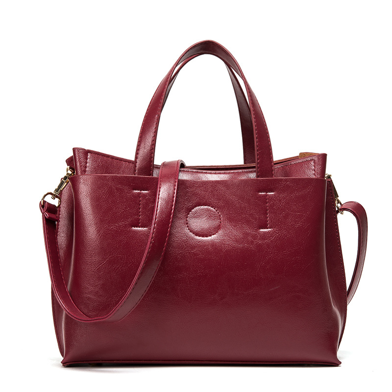 2019 handbags new European and American retro big oil leather handbag shoulder bag Messenger bags, Red
2019 handbags new European and American retro big oil leather handbag shoulder bag Messenger bags, Red
