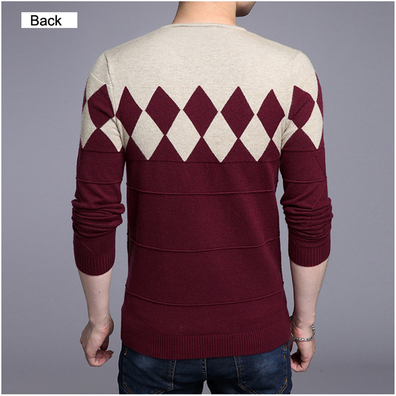 DIMUSI Autumn Winter Mens Pullover Sweater Men Turtleneck Casual V-Neck Sweater Men's Slim Fit Knitted Pullovers Clothing 3XL SH190930