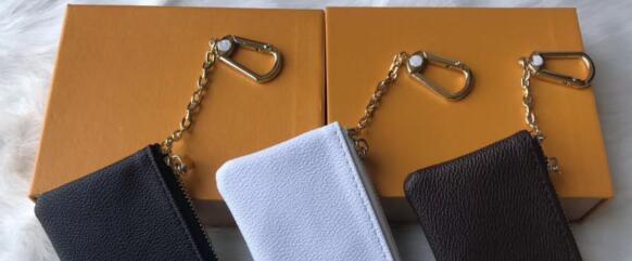 High Quality KEY POUCH Damier leather holds famous key holder coin purse small leather goods bag, White 
High Quality KEY POUCH Damier leather holds famous key holder coin purse small leather goods bag, White