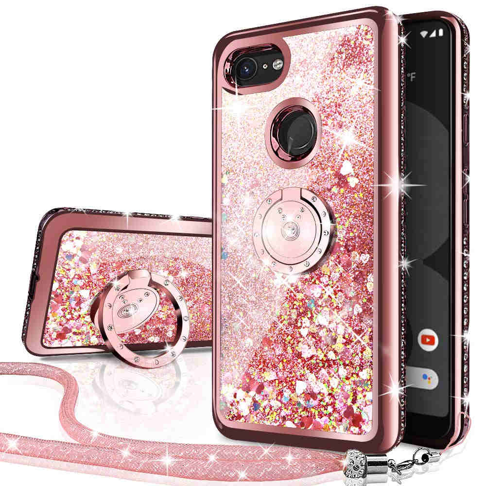 Google Pixel 3 Case,Bling Diamond Rhinestone Moving Liquid Holographic Sparkle Glitter Cases with Kickstand Cover for Girls Women, Purple
Google Pixel 3 Case,Bling Diamond Rhinestone Moving Liquid Holographic Sparkle Glitter Cases with Kickstand Cover for Girls Women, Purple
