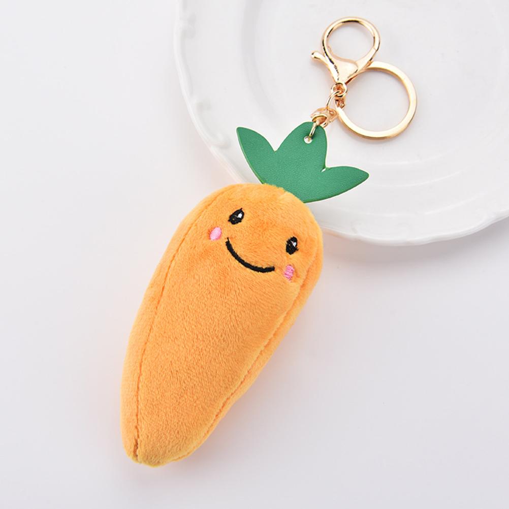 7pcs Plush Key Chains Fashion Fruits Alloy Car Decorations Key Rings Hanging Pendants for Souvenir Purse Plush Key Chains