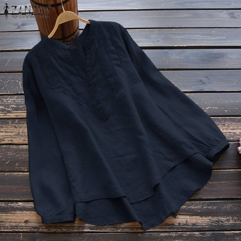 2019 Autumn Vintage Embroidery Women Tops and Blouses ZANZEA Oversized Cotton Solid Long Sleeve Shirt Elegant Lady Tunic Blusas, Beige
2019 Autumn Vintage Embroidery Women Tops and Blouses ZANZEA Oversized Cotton Solid Long Sleeve Shirt Elegant Lady Tunic Blusas, Beige