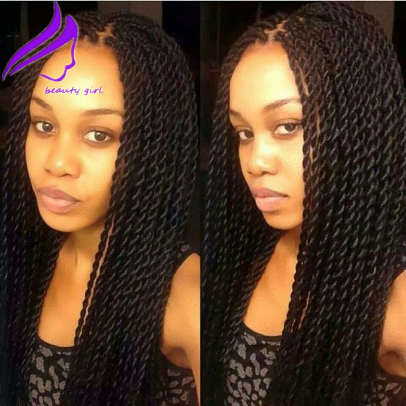 Fashion Synthetic Lace Front Wig Long 2X Twist Braids Wigs for African black Women Cosplay Wig Free Part