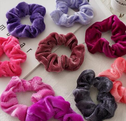 50Colors Solid Girls Velvet Elastic Hair Scrunchie Scrunchy Head Band Ponytail Hairbands Girls Hair Rope Hair Accessories GB1682