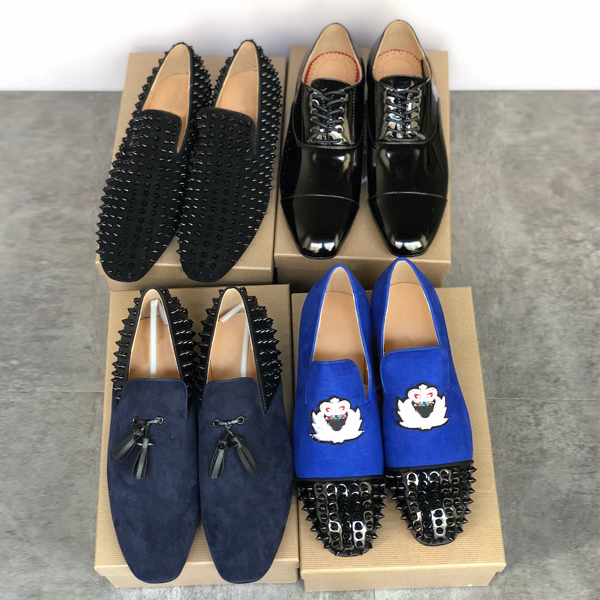 Designer Shoes Red Bottom Greggo Orlato Flat Dress Shoes Dandelion Spikes Sneakers black patent leather navy velvet loafer Party shoes, Color 1
Designer Shoes Red Bottom Greggo Orlato Flat Dress Shoes Dandelion Spikes Sneakers black patent leather navy velvet loafer Party shoes, Color 1
