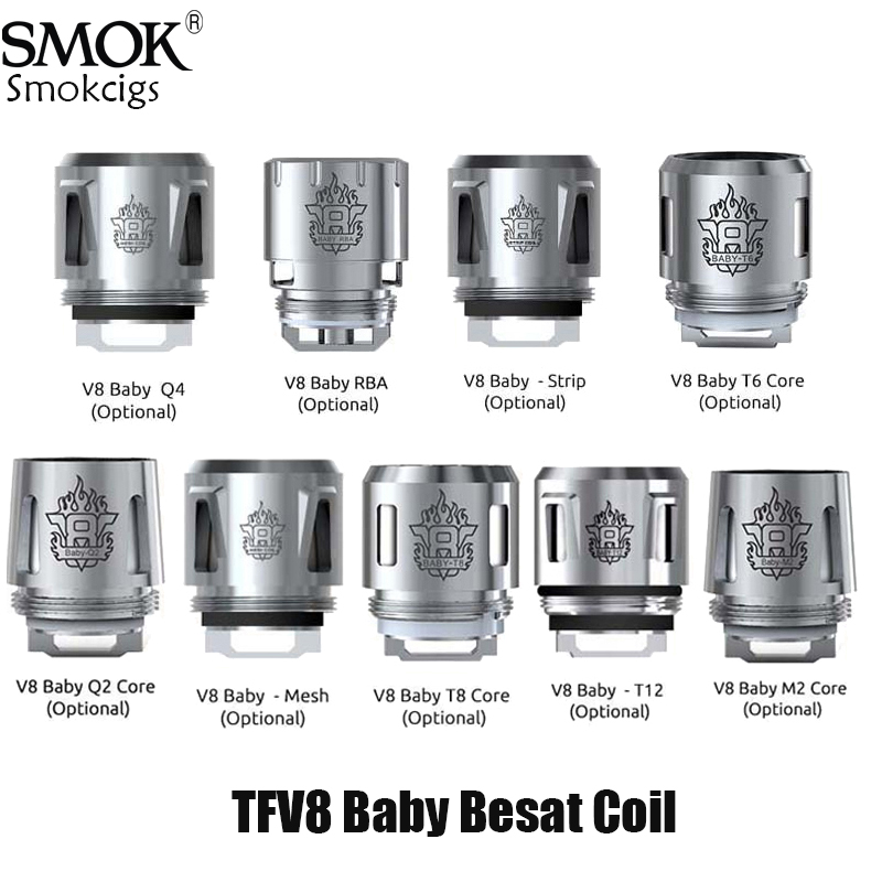 

SMOK TFV8 Baby Coil 0.4ohm 0.6ohm V8 Baby Q2 M2 X4 T6 T8 T12 Core For TFV8 BABY Beast Tank Authentic