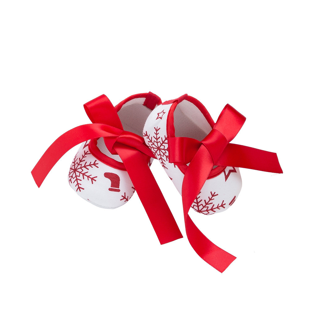 Christmas Cute Baby Girls Newborn Infant Baby First Walker Toddler Shoes