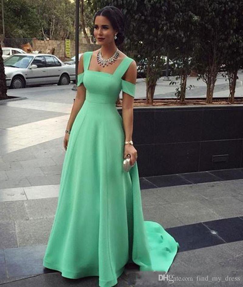Green Cheap Simple A E Dresses Spaghetti Straps Or Length Prom Dress Evening Gowns Abendkleider Robes De Soire Vestidos