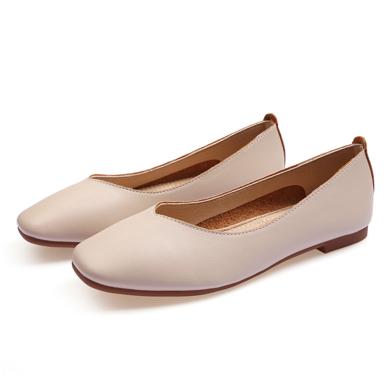 ladies flat shoe lager size 33-43 womens girl leather Nude black grey New arrivel Working wedding Party Dress shoes Fifty four