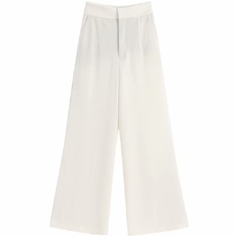 New 2020 Women fashion solid pocket white wide leg pants office ladies zipper chic long pants pantalones mujer trousers P806, As pic p806bb
New 2020 Women fashion solid pocket white wide leg pants office ladies zipper chic long pants pantalones mujer trousers P806, As pic p806bb