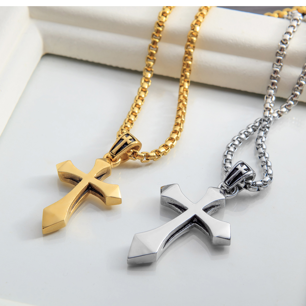 Charm Cross Titanium Steel Pendant Necklace Stainless Steel Pendants Men Women Lover Gift Couple Religious Jewelry