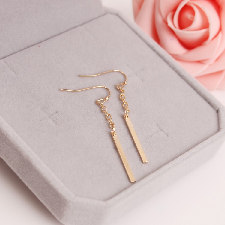 Siamese Earrings Geometric Rectangular Pendant Earrings Female Female Party Gift Personality Cube Long Earrings