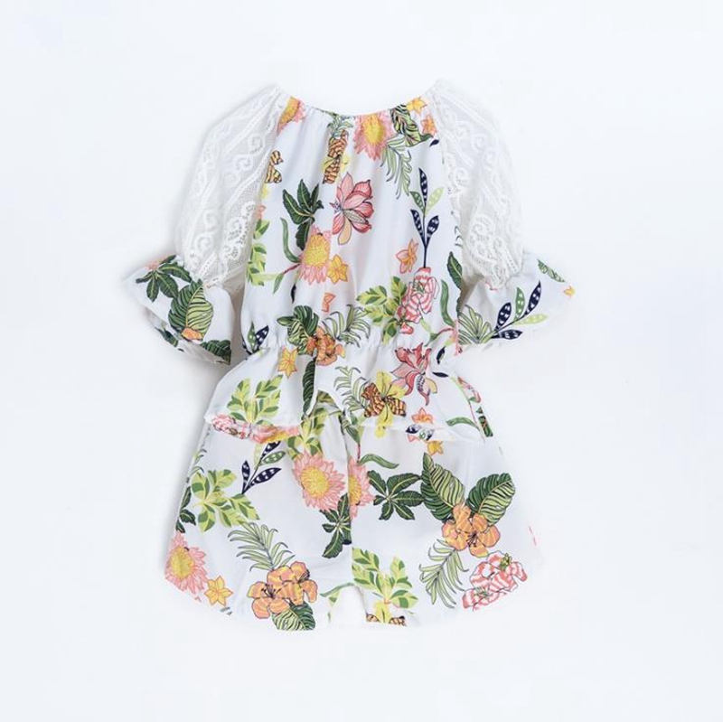 Baby Girl Clothes Floral Print Tops Shorts 2pcs Sets Summer Baby Girl Flare Sleeve Clothes Set Toddler Girl Boutique Outfits DW5175