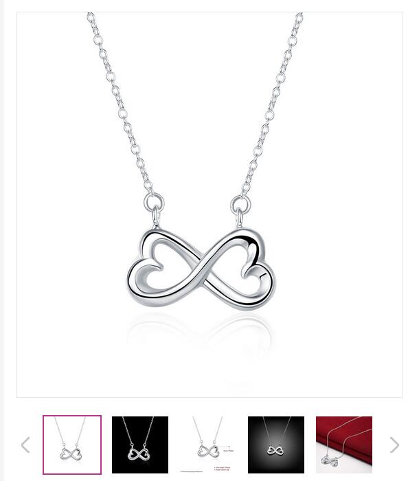 Christmas gift 8 characters necklace sterling silver plate necklace SN148, brand new fashion 925 silver pendant necklace factory direct sale