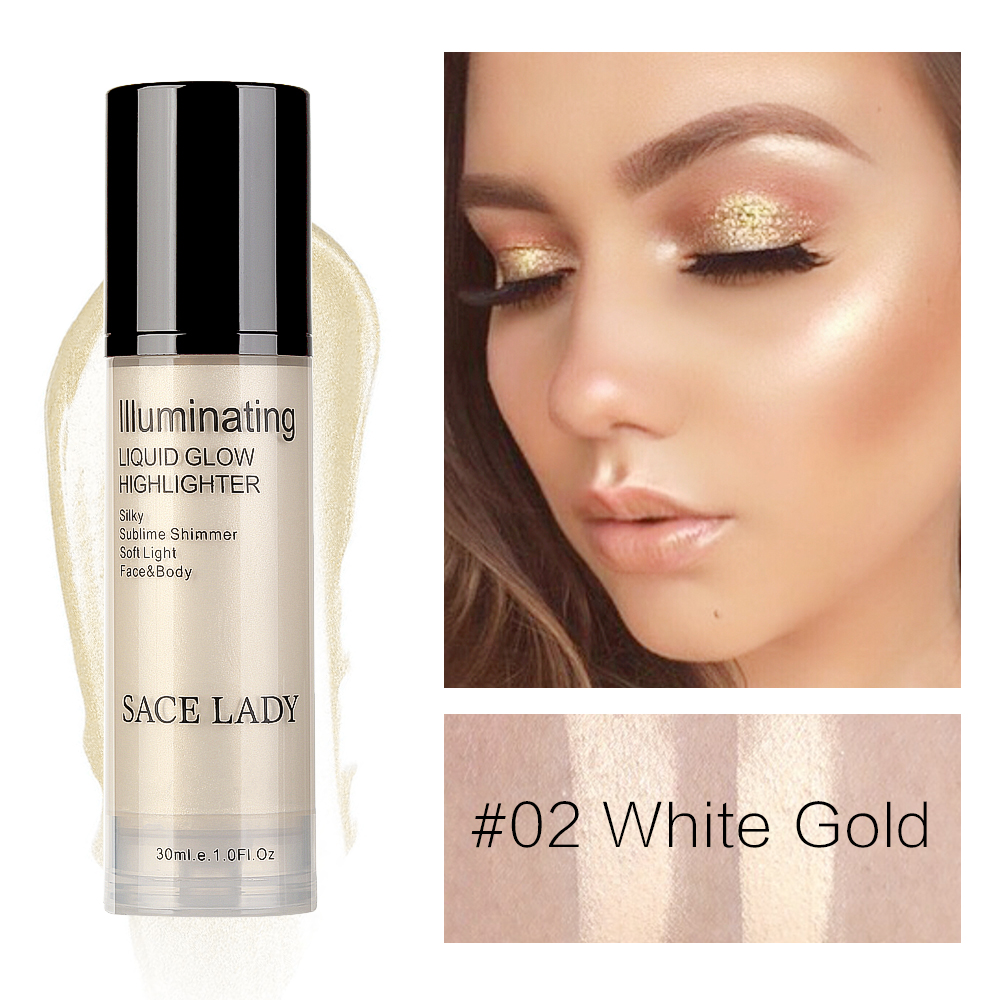 Makeup Highlighter Cream For Face And Body Shimmer Illuminator Makeup Liquid Brighten Professional Cosmetic Beauty Tool