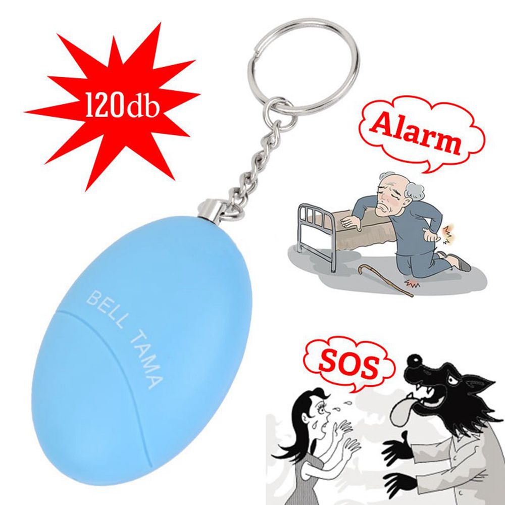 CKC 1pc Personal Anti-Attack Protection Egg Shape Panic SOS Keychain Anti-Defense Alarm System for Girl Child Elderly