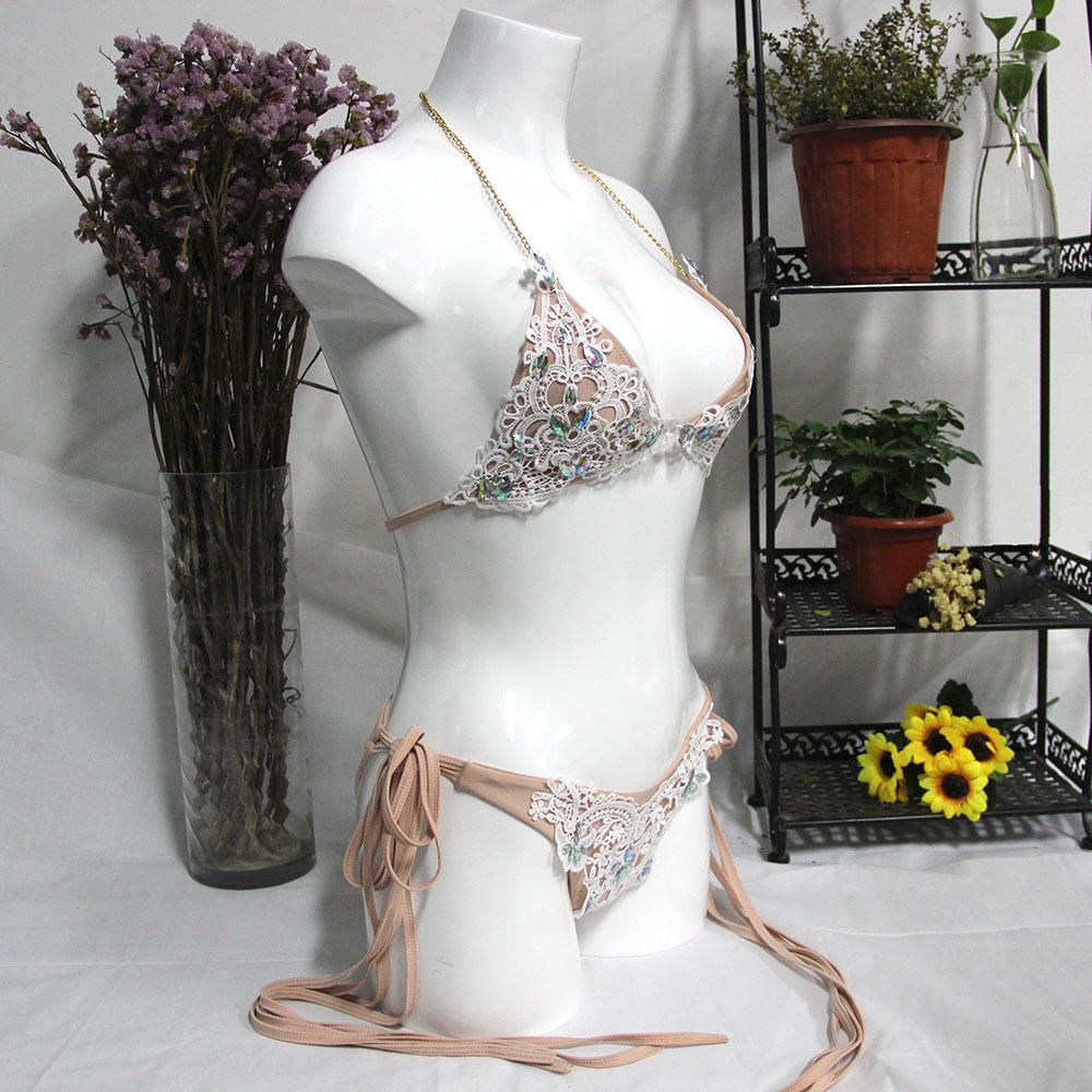 2020 bikini Diamond Swimsuit Crystal women swimwear nude bikinis brazilian rhinestone beachwear push up bikini 2018 lace biquini