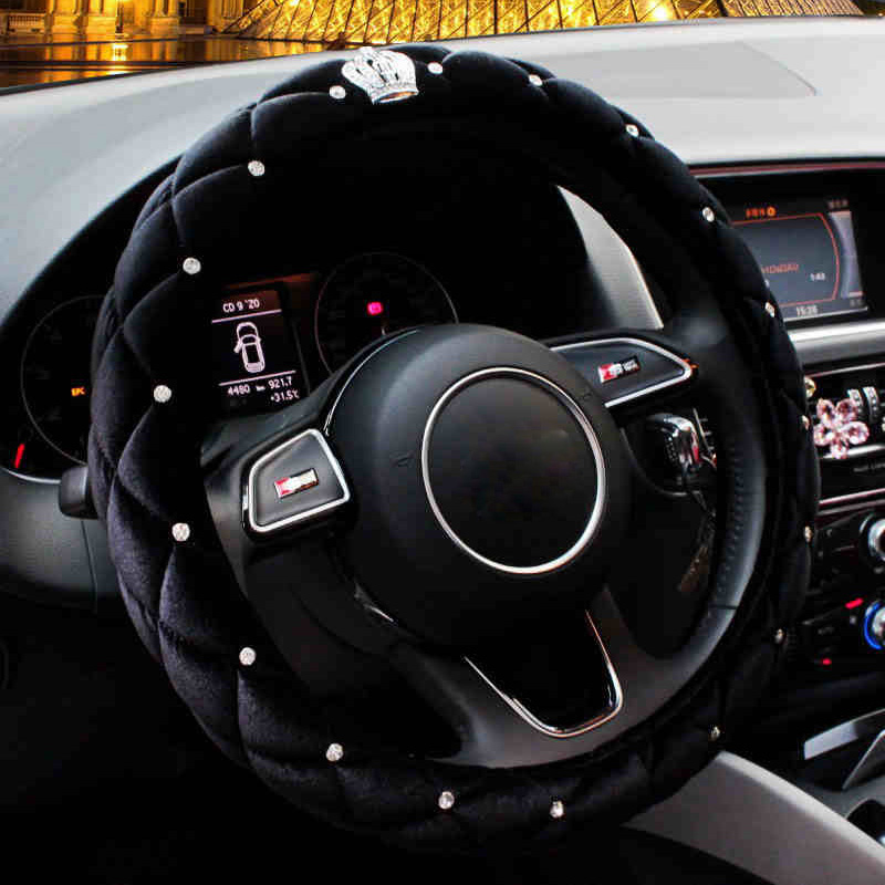 Winter Steering Wheel Cover Diamond Crystal Crown Auto Plush Steering-Wheel Covers Cases Black For Women Girls Car-Styling
Winter Steering Wheel Cover Diamond Crystal Crown Auto Plush Steering-Wheel Covers Cases Black For Women Girls Car-Styling