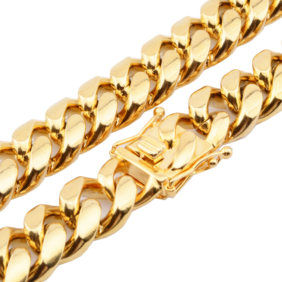 Gold Chain Mens Necklace Stainless Steel Jewelry Hip Hop Luxury Designer Necklaces Rapper Statement Cuban Link Men Accessories Jew