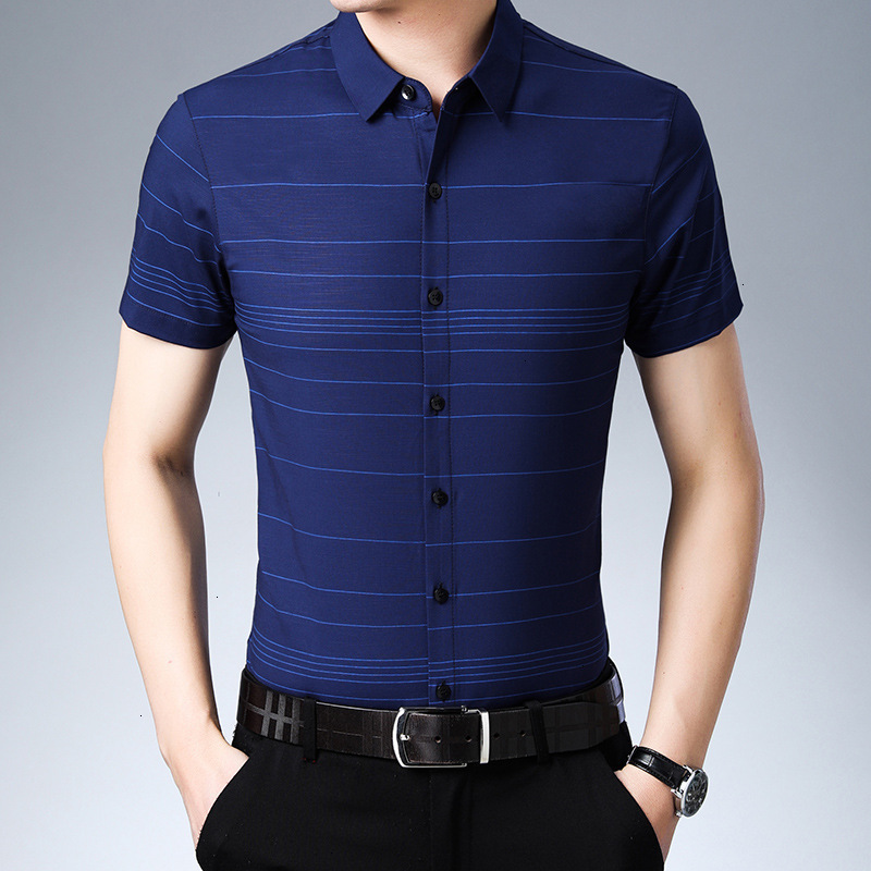 Men short sleeves summer thin cotton youth leisure trend striped shirt, men' clothing cultivating someone' morality, White
Men short sleeves summer thin cotton youth leisure trend striped shirt, men' clothing cultivating someone' morality, White