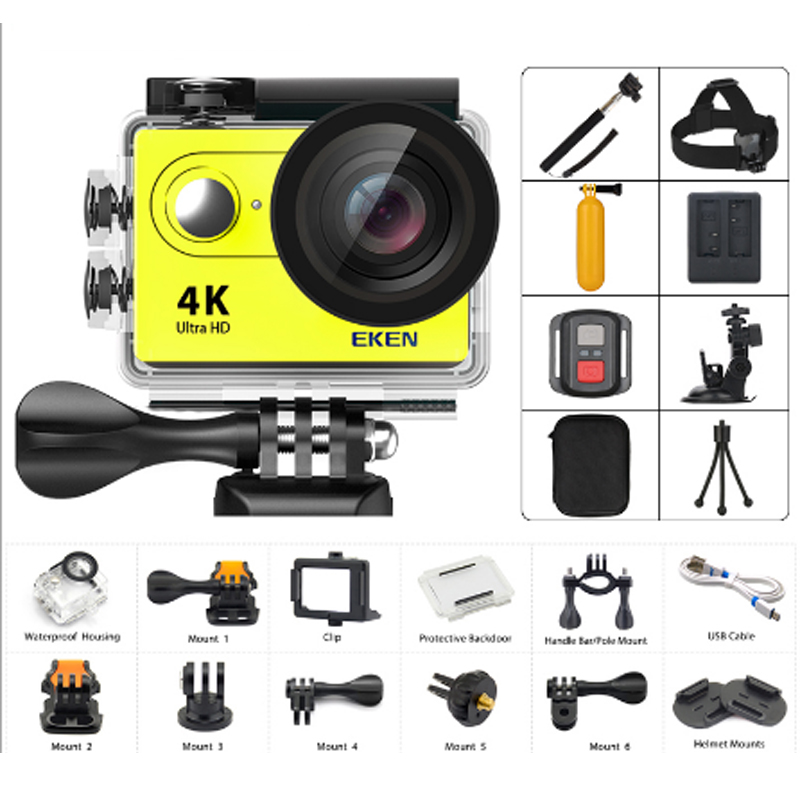 EKEN H9 Action Camera Ultra HD 4K 30fps WiFi 20quot 170D Underwater Waterproof Helmet Video Recording Cameras Sport Cam 309A