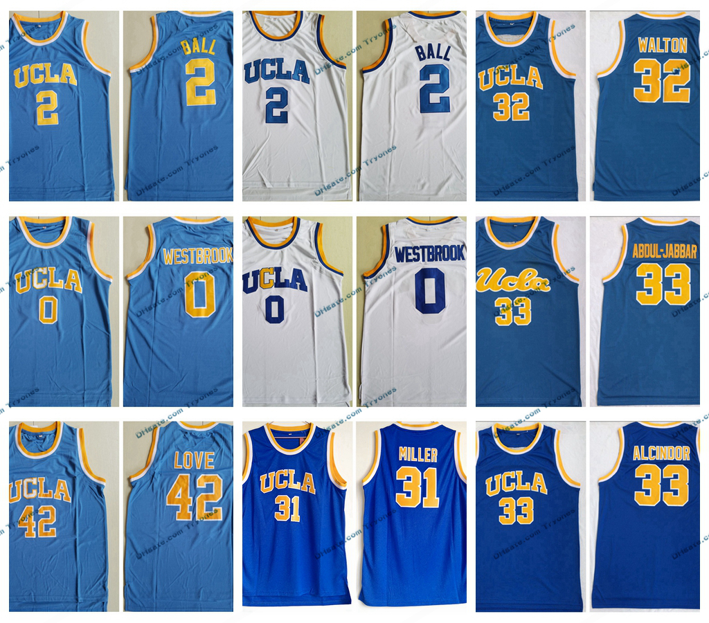 Vintage UCLA Bruins College Basketball Jerseys Russell Westbrook Lonzo Ball Kareem Abdul Jabbar Reggie Miller Bill Walton Blue Shirts, White 2
Vintage UCLA Bruins College Basketball Jerseys Russell Westbrook Lonzo Ball Kareem Abdul Jabbar Reggie Miller Bill Walton Blue Shirts, White 2
