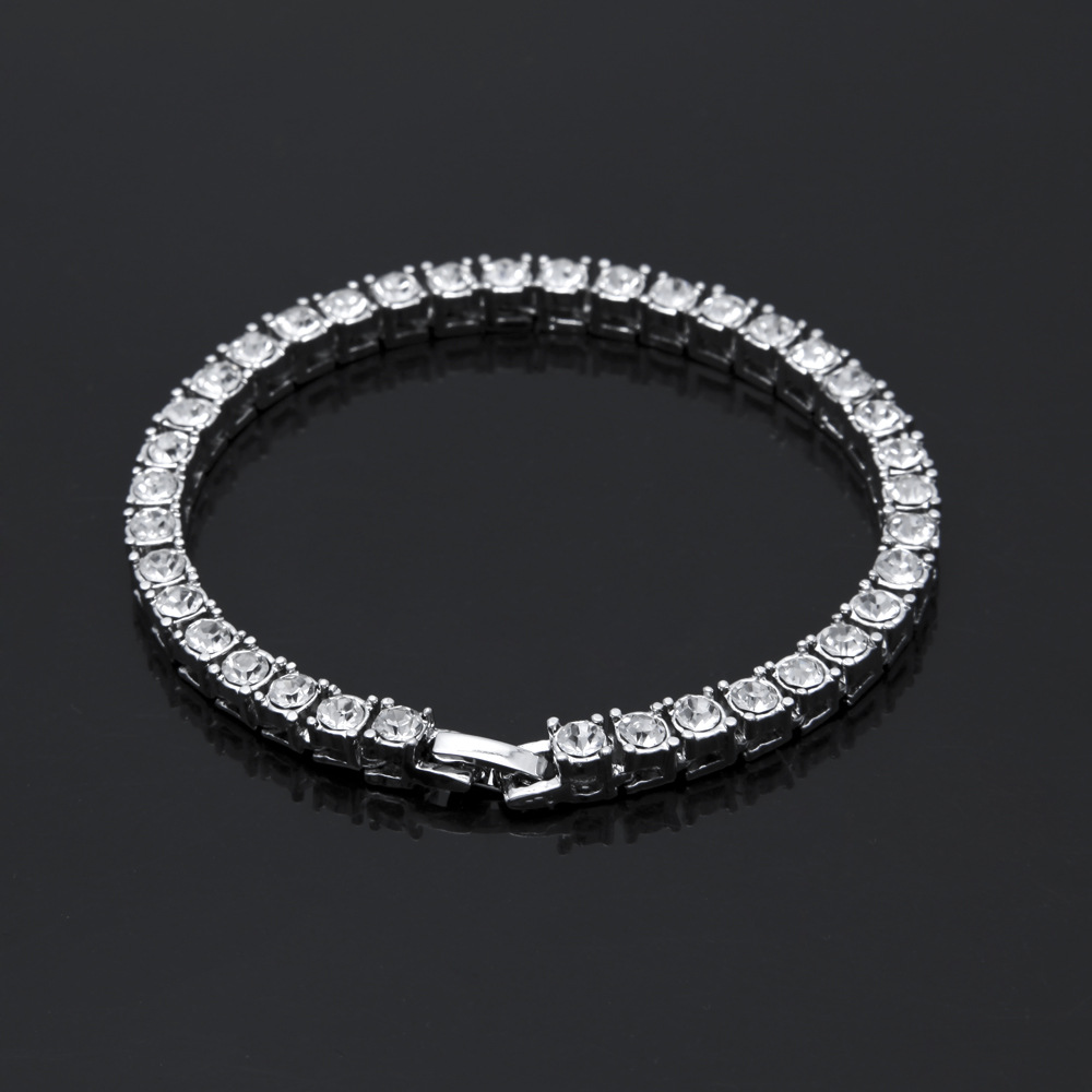 Personalized Tennis Chain Bracelet 7-9inch Hip Hop Mens Bling Gold Lovers Black White Iced Out Full Diamond Crystal Rapper Jewelry Gifts for Men and W