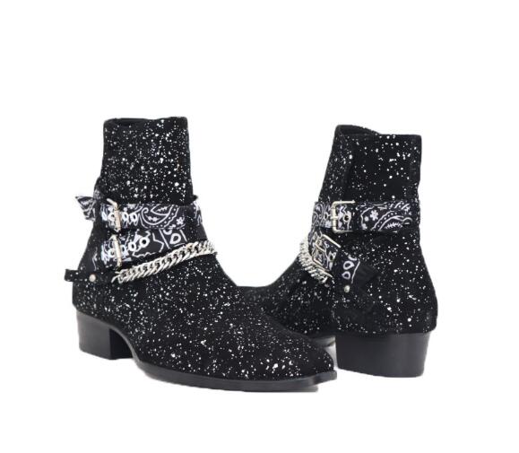 Hot Sale-Man Fashion Show Wyatt Harness Chelse Boots Bandanna Slp Suede Bandana Strap Buckle Ankle Boots Kanye West Shoes, Black
Hot Sale-Man Fashion Show Wyatt Harness Chelse Boots Bandanna Slp Suede Bandana Strap Buckle Ankle Boots Kanye West Shoes, Black