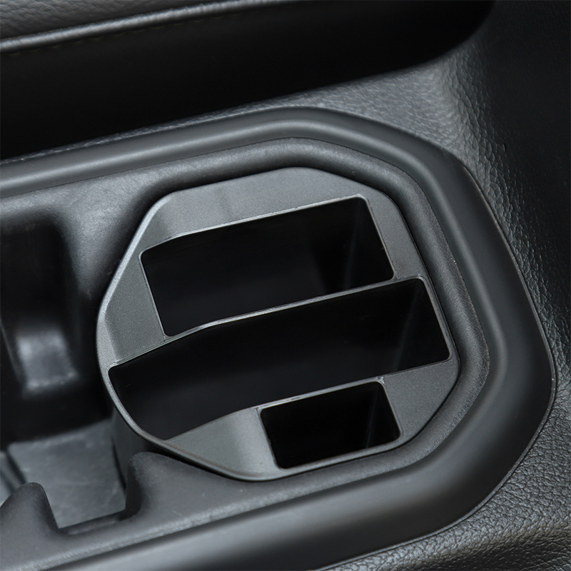 Black ABS Cup Holder Storage Box Decoration Cover For Jeep Wrangler JL 2018+ Auto Interior Accessories