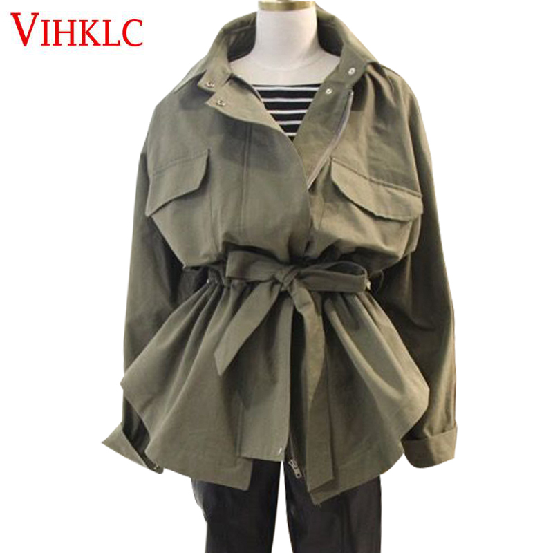Windbreaker Women Spring Autumn 2018 new Style Slimming Long Coat Green khaki Trench Coats Female Adjustable Waist Fashion Z91
Windbreaker Women Spring Autumn 2018 new Style Slimming Long Coat Green khaki Trench Coats Female Adjustable Waist Fashion Z91