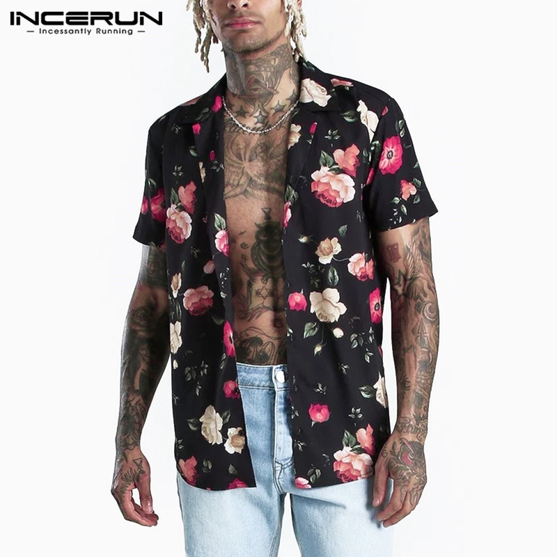 INCERUN Men Flower Printed Hawaiian Shirts Fashion Short Sleeve Lapel Summer Vacation Camisa Man Casual Chic Breathable Tops 3XL, Black
INCERUN Men Flower Printed Hawaiian Shirts Fashion Short Sleeve Lapel Summer Vacation Camisa Man Casual Chic Breathable Tops 3XL, Black