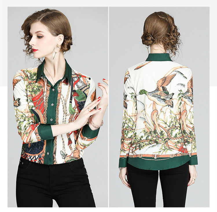 New Elegant Fashion Casual Button Shirts Women Long Sleeve Lapel Neck Printed Runway Ladies Shirt Blouses Slim Office Designer Shirts Tops, White
New Elegant Fashion Casual Button Shirts Women Long Sleeve Lapel Neck Printed Runway Ladies Shirt Blouses Slim Office Designer Shirts Tops, White