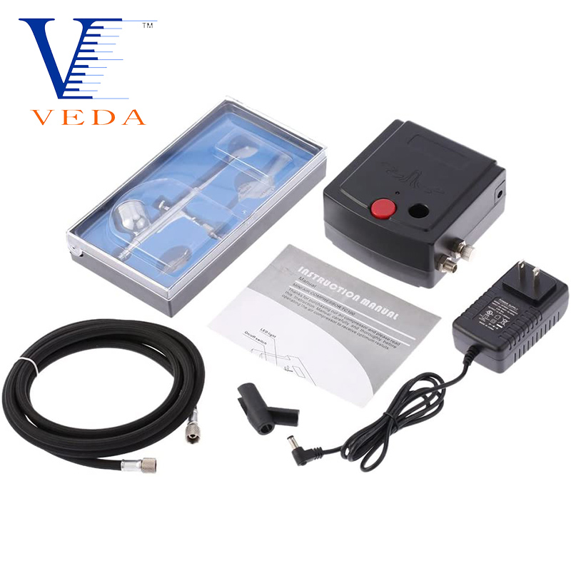 VEDA Airbrush Makeup Kit Pen Gravity Feed Dual Action Airbrush Air Compressor Kit for Art Painting,Craft,Cake Decorating,Nail
VEDA Airbrush Makeup Kit Pen Gravity Feed Dual Action Airbrush Air Compressor Kit for Art Painting,Craft,Cake Decorating,Nail