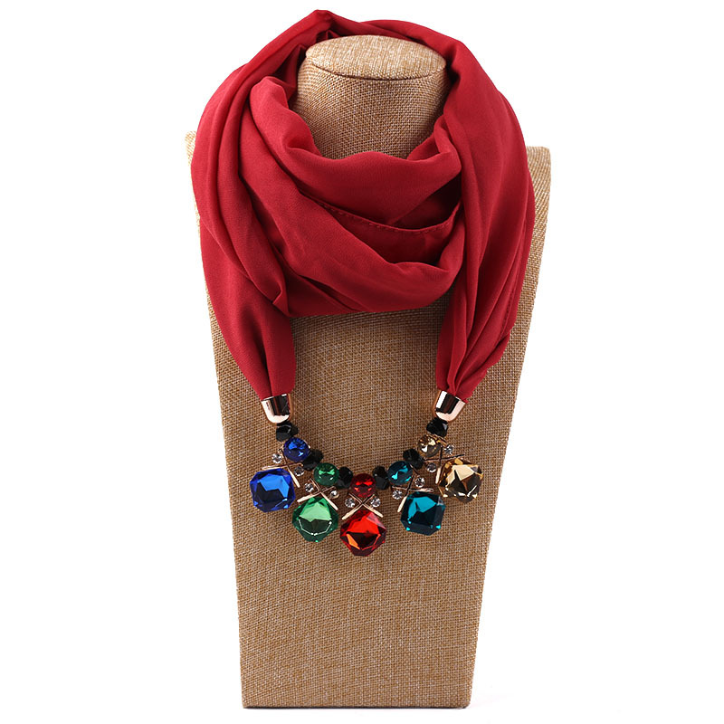 Bohemia Wind Chiffon Scarf Bullet Pendant Charm Fashion Women Jewelry Scarf Necklace Shawls Wraps scarf Acessories