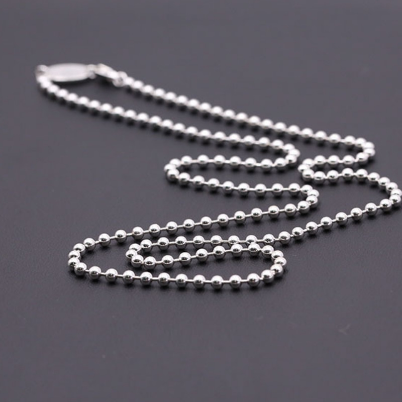 925 sterling silver handmade jewelry antique silver American European designer ball chain necklace all-match for men & women nice gift