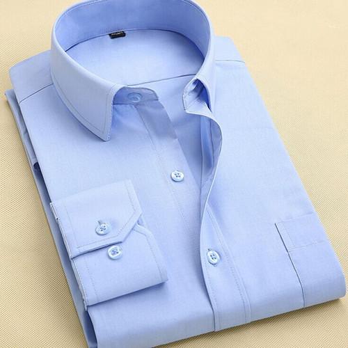 New Fashion Long Sleeve Slim Men Dress Shirt 4XL High Quality Solid Work Male Clothing Fit Business Shirts Wholesale Cheap
