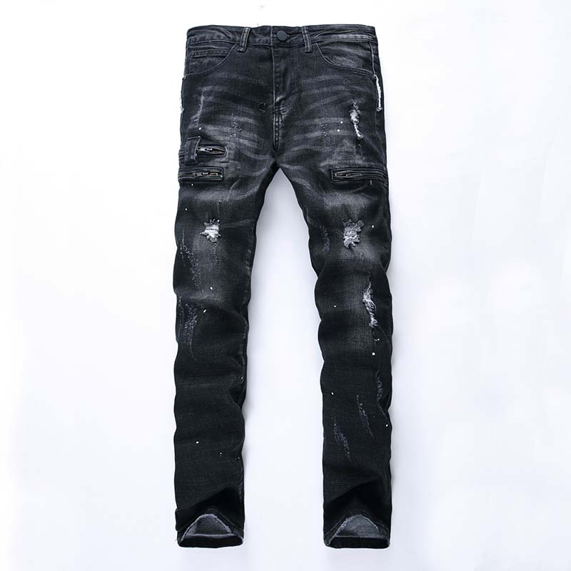 Men's casual jeans denim pants old zipper grab knee hole painted retro nostalgic conventional pants, T-9851
Men's casual jeans denim pants old zipper grab knee hole painted retro nostalgic conventional pants, T-9851