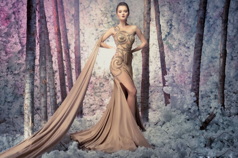 Elie Saab Mermaid Prom Dresses One Shoulder Sequined Formal Evening Gowns Champagne Long Special Occasion Dress Plus Size